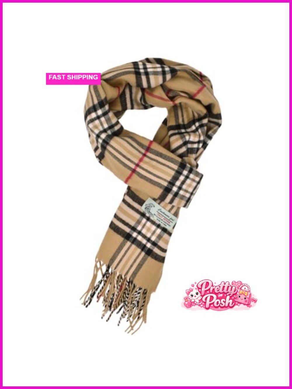 Tartan Plaid Winter Scarf Soft Cashmere Feel 72x12 Unisex